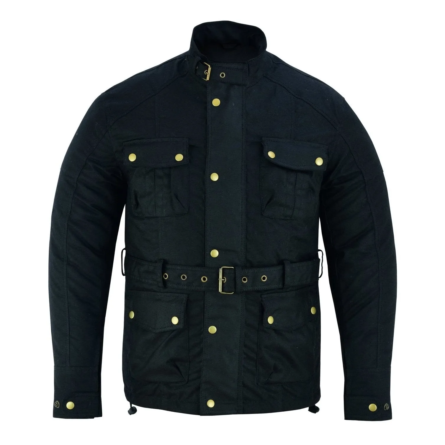 Gallanto Wax Cotton Armoured Motorcycle Motorbike Jacket Waterproof