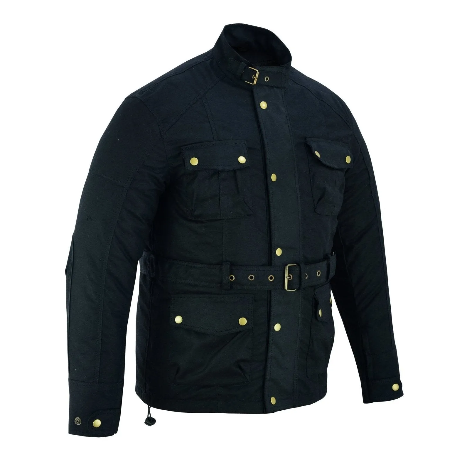 Gallanto Wax Cotton Armoured Motorcycle Motorbike Jacket Waterproof