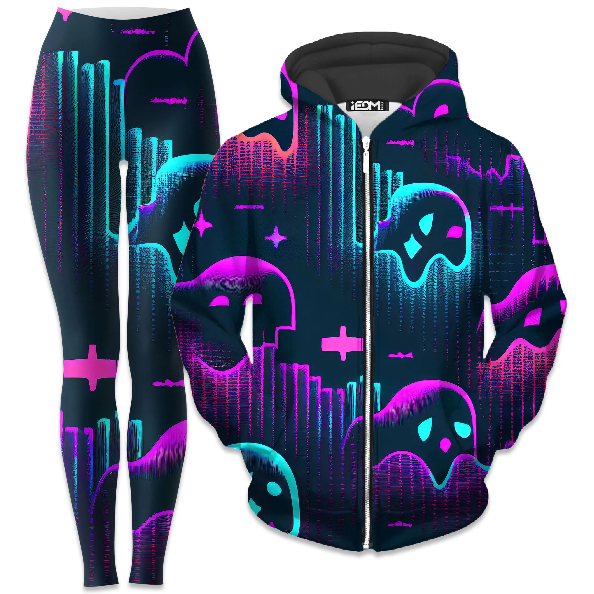 Ghost Melt Zip-Up Hoodie and Leggings Combo