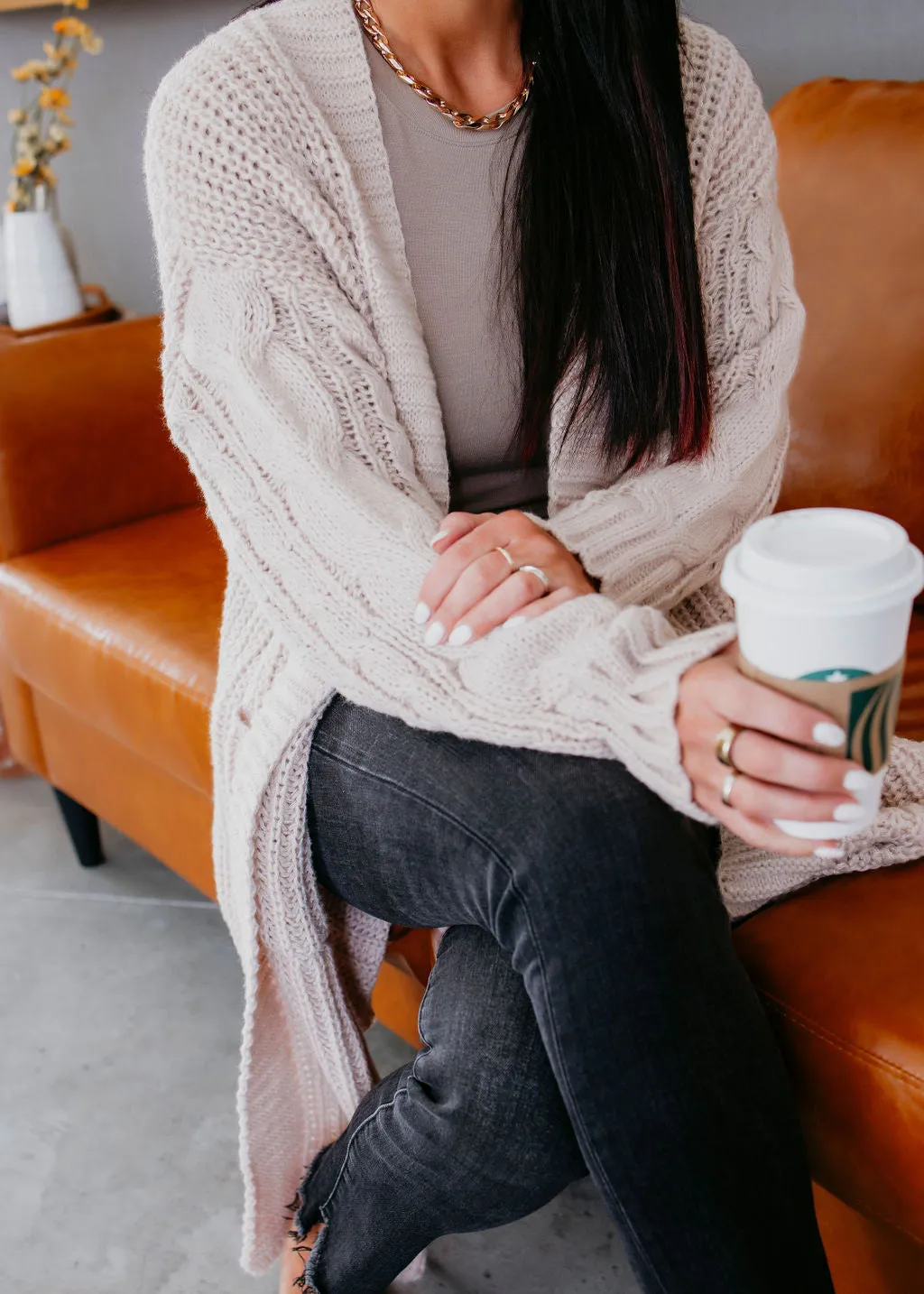 Giveon Cable Knit Cardigan