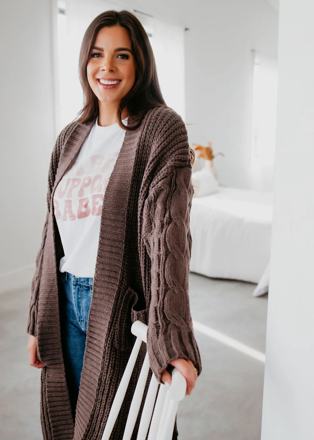 Giveon Cable Knit Cardigan