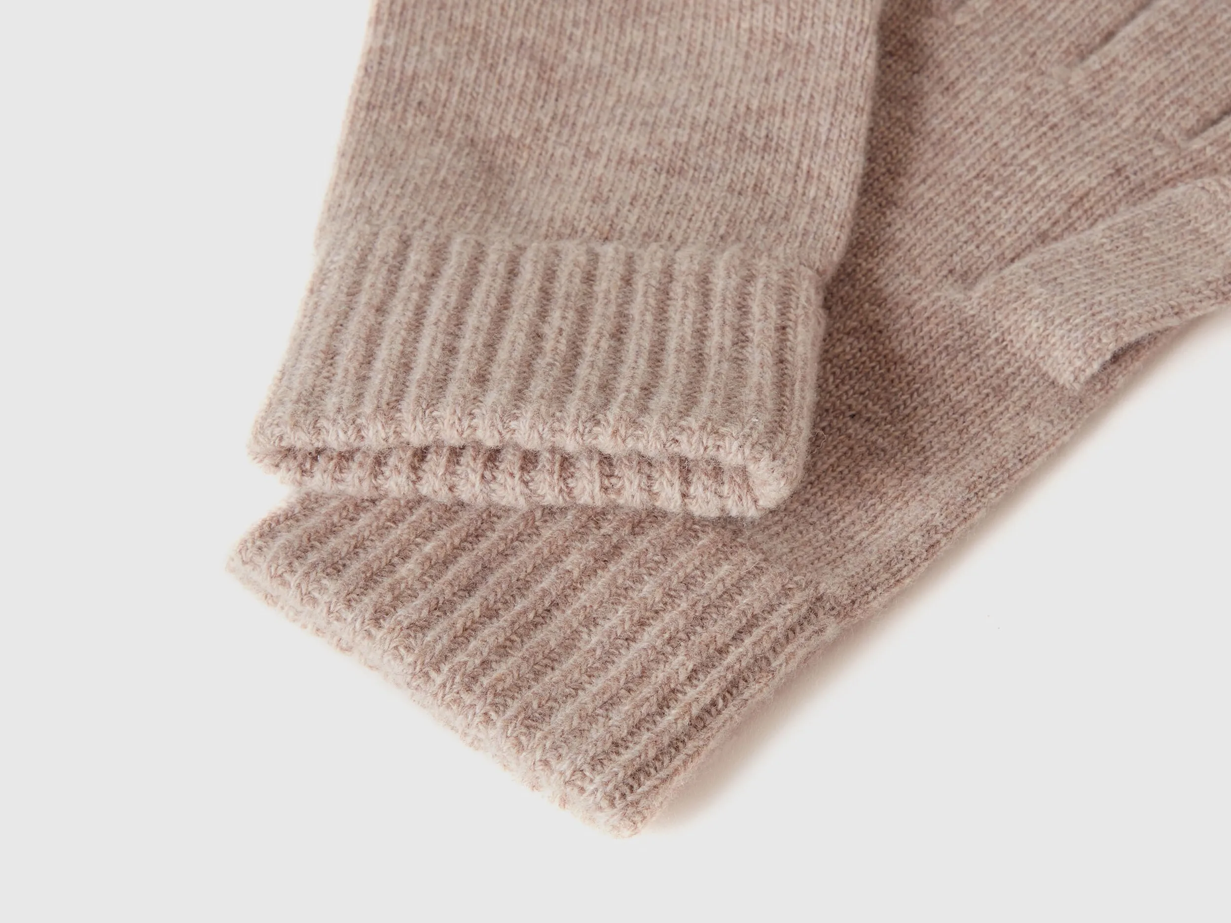 Gloves in pure virgin wool - Dove Gray | Benetton