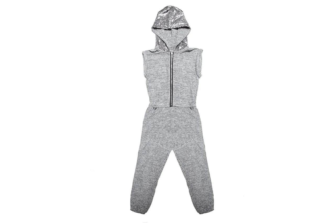 Heather Gray Hoodie Romper