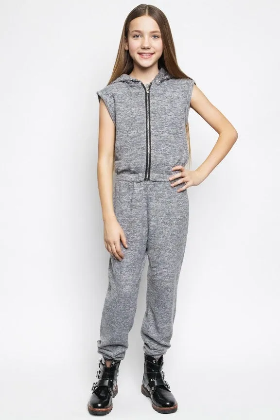 Heather Gray Hoodie Romper