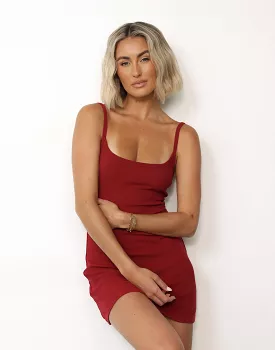 Helia Mini Dress (Cherry)