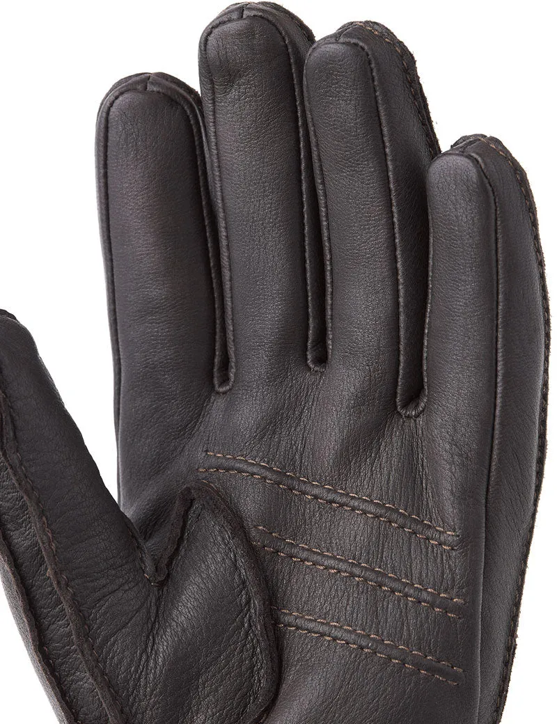 Hestra Deerskin Primaloft Rib Gloves Dark Brown