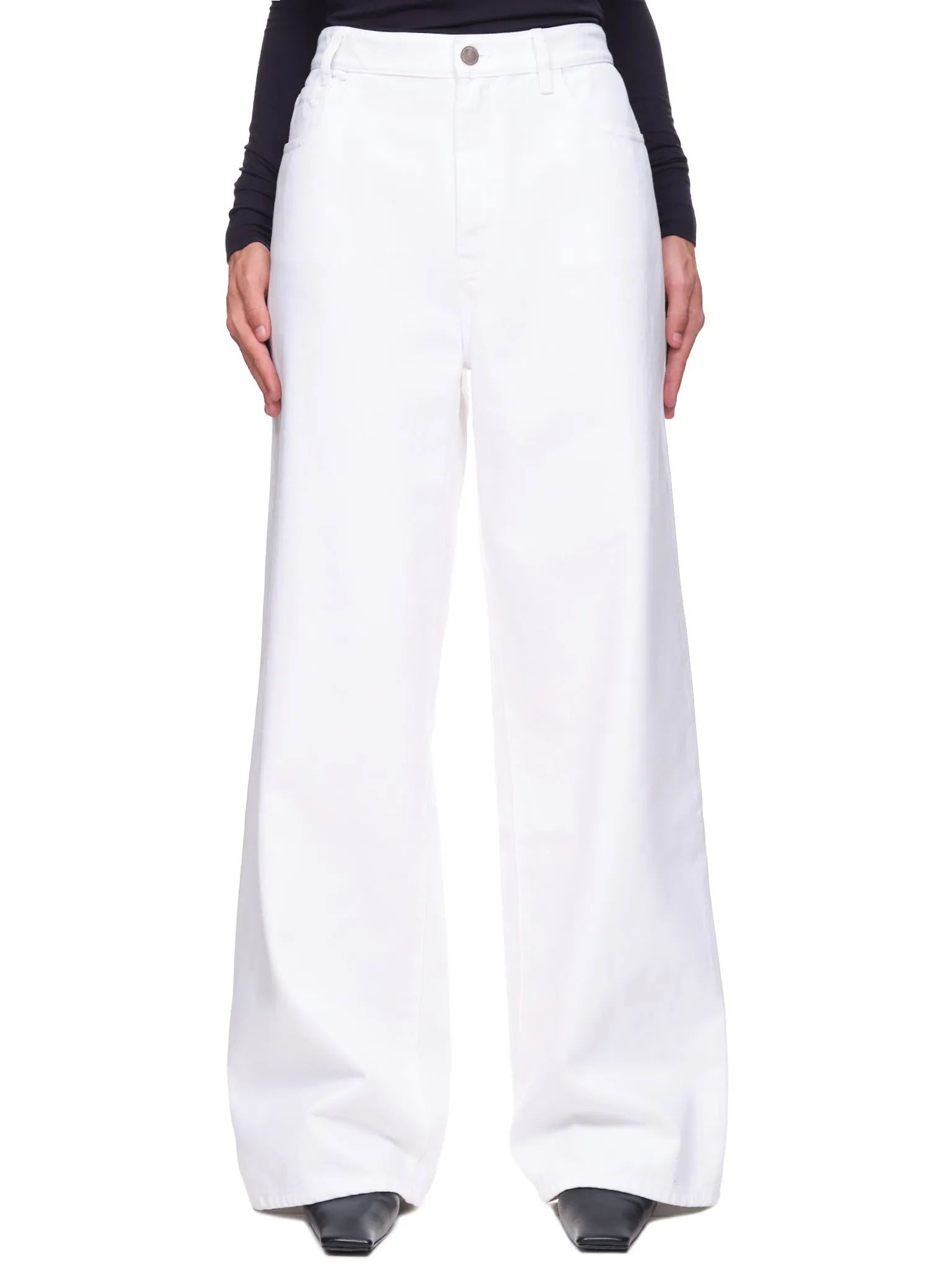 High Waist Wide Leg Jeans (221-W317-10032-0010-WHITE)