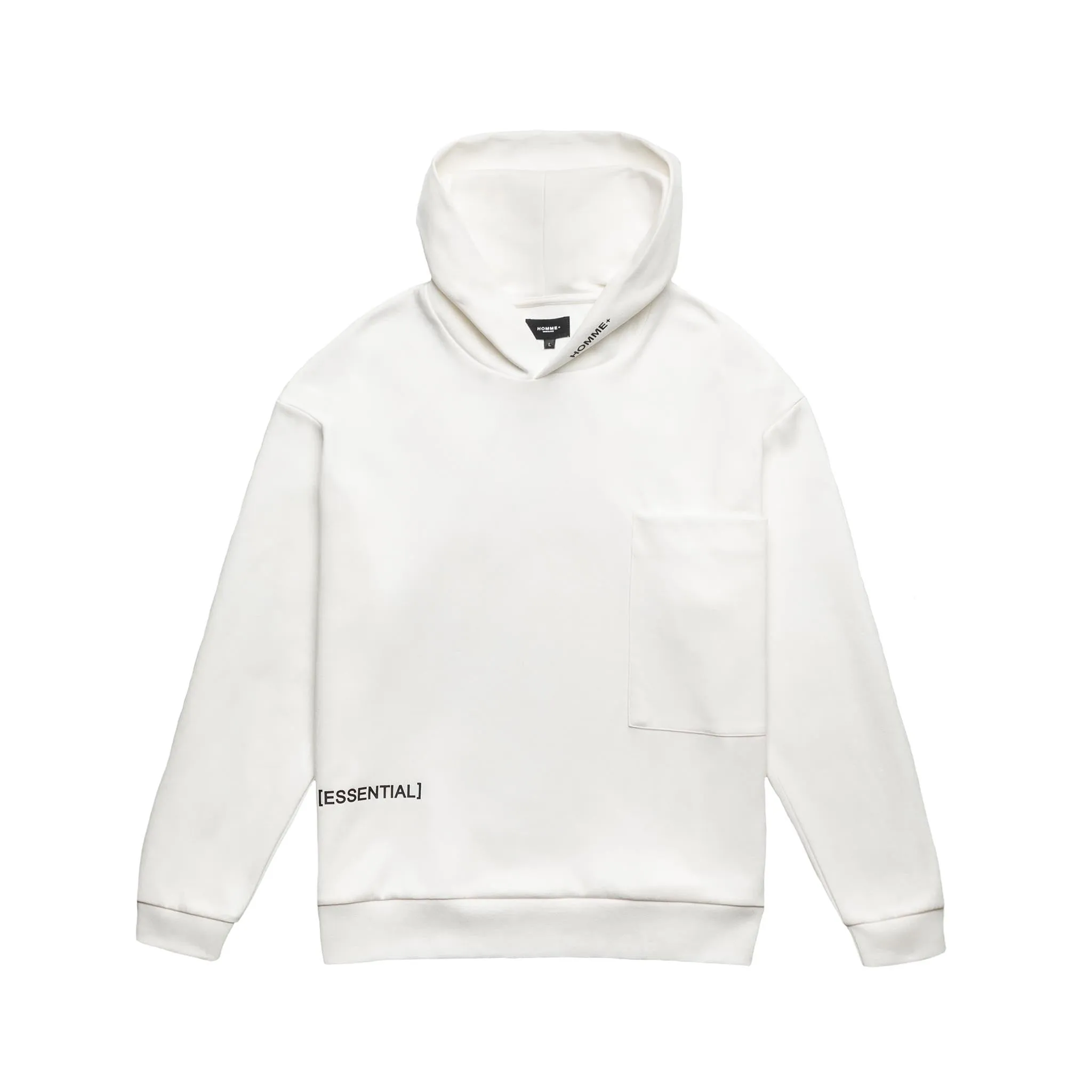 HOMME+ 'ESSENTIAL' Lightweight Oversized Pocket Hoodie Off White