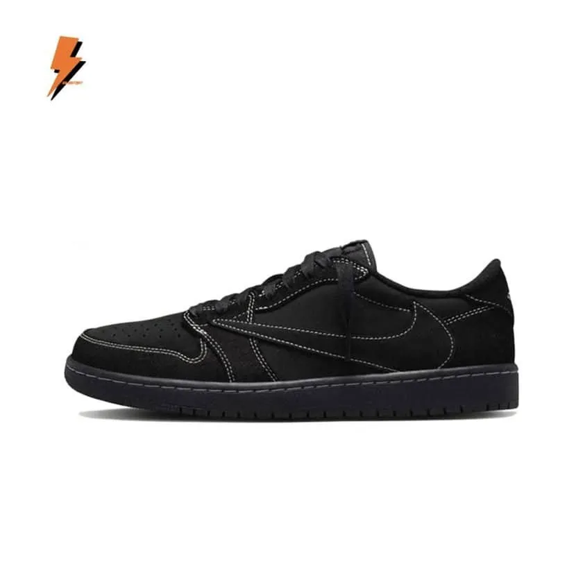 INSTANT SHIP – Travis Scott Air Jordan 1 Low Black Phantom 