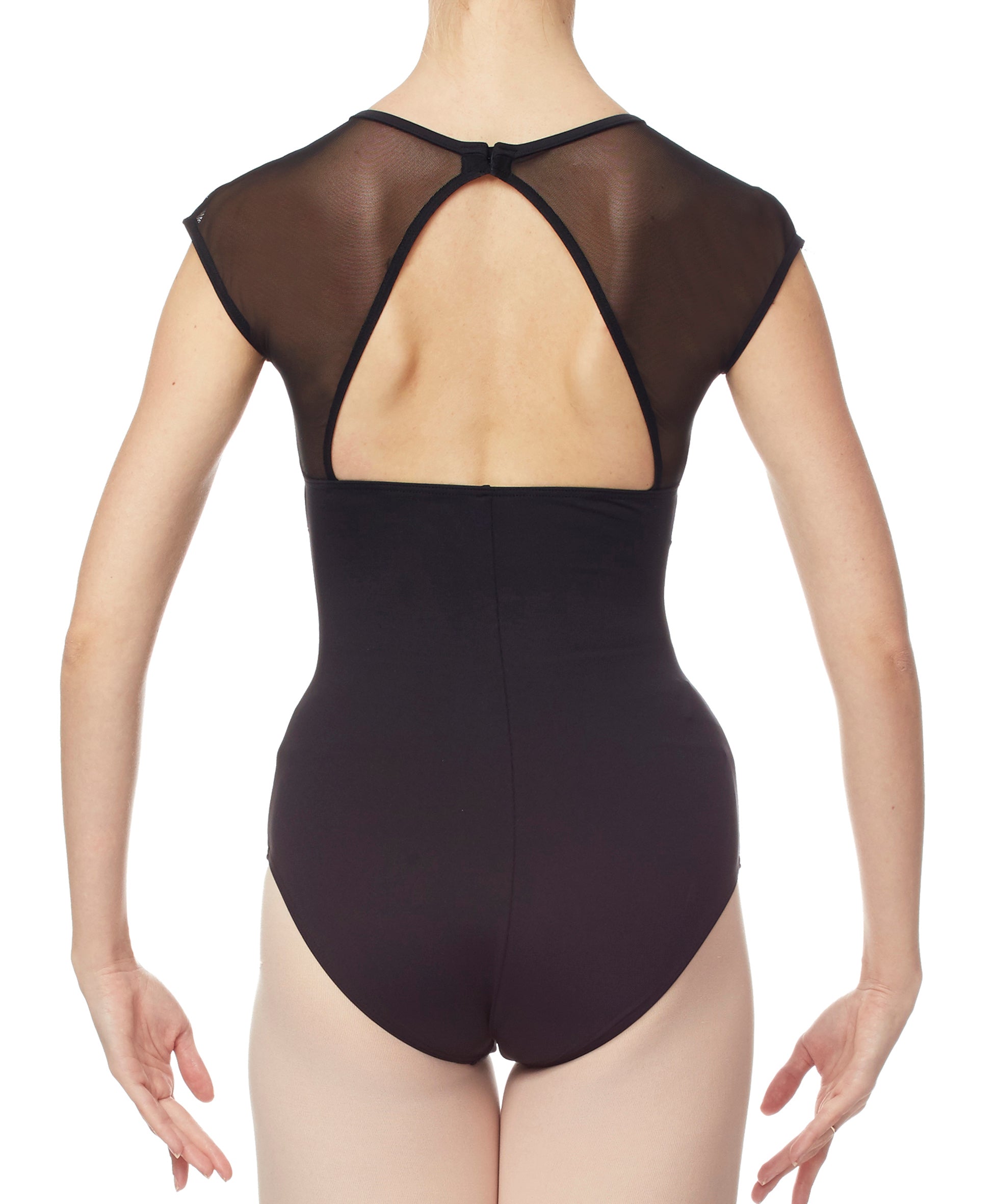 Intermezzo Mesh Cap Sleeve Cut-Out Leotard