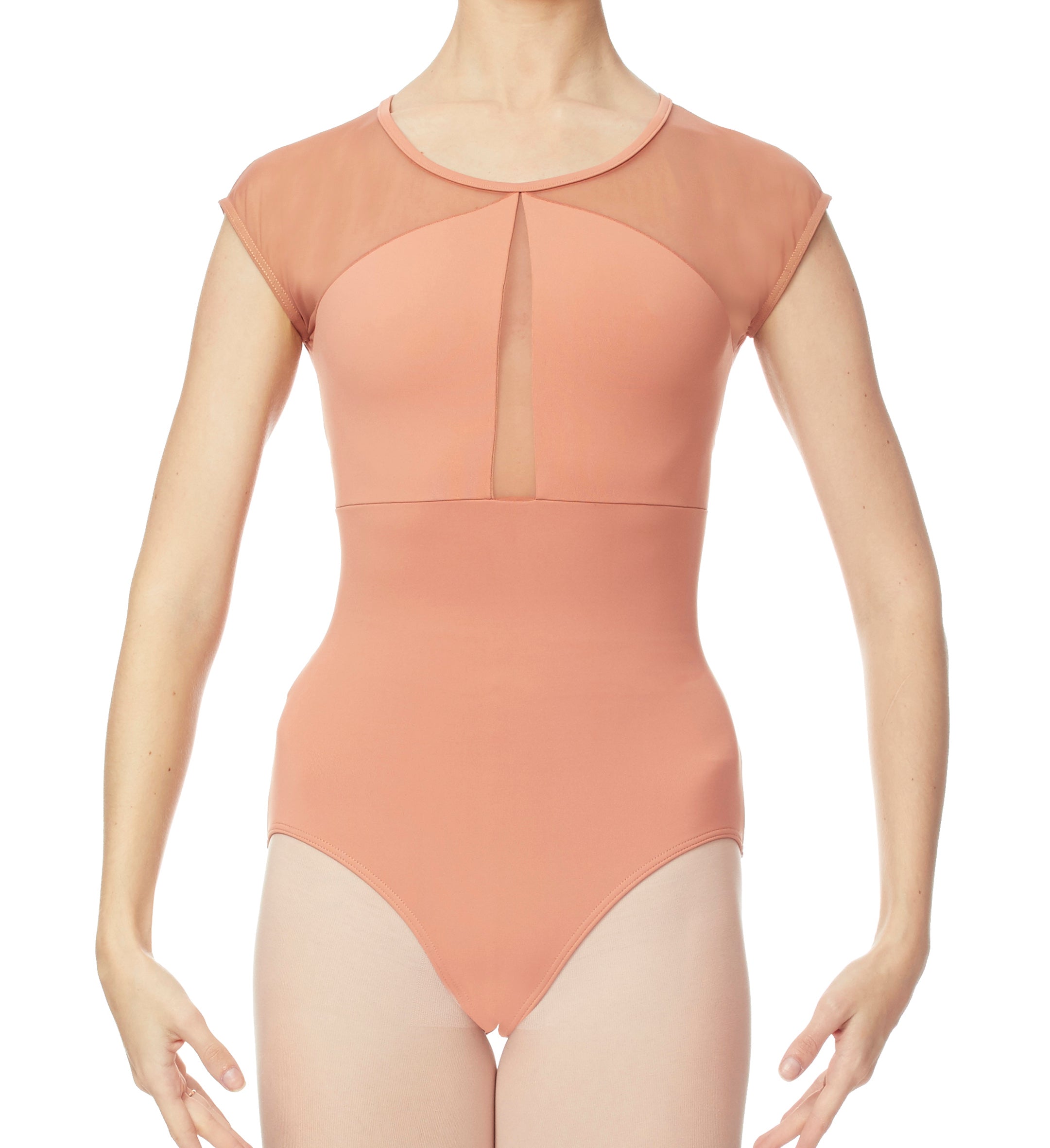 Intermezzo Mesh Cap Sleeve Cut-Out Leotard