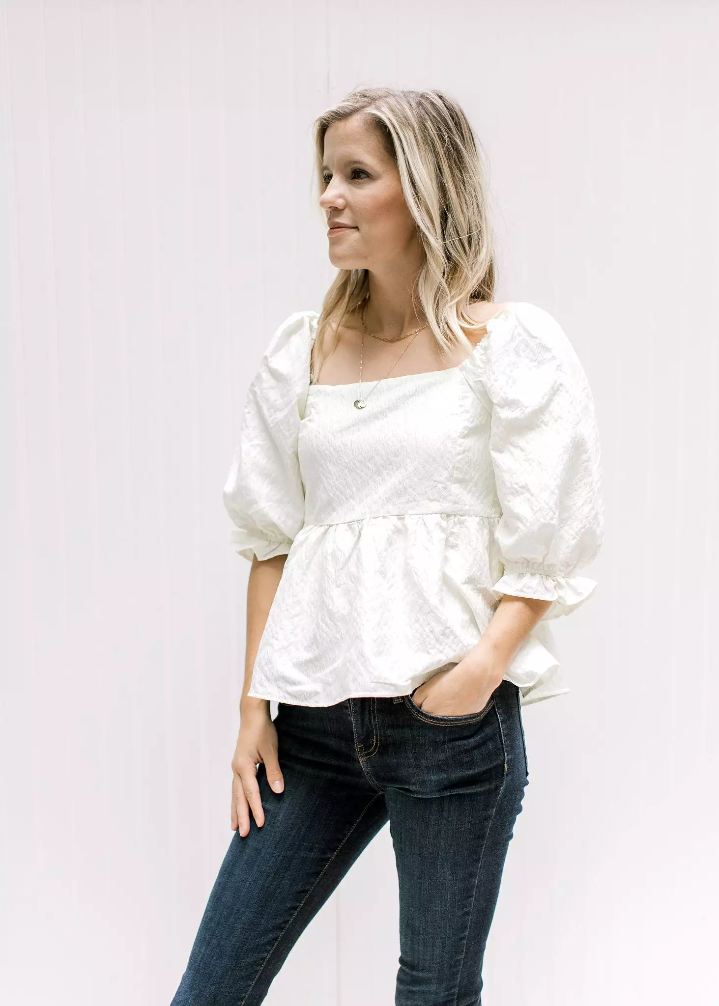 Ivory Square Neck Top