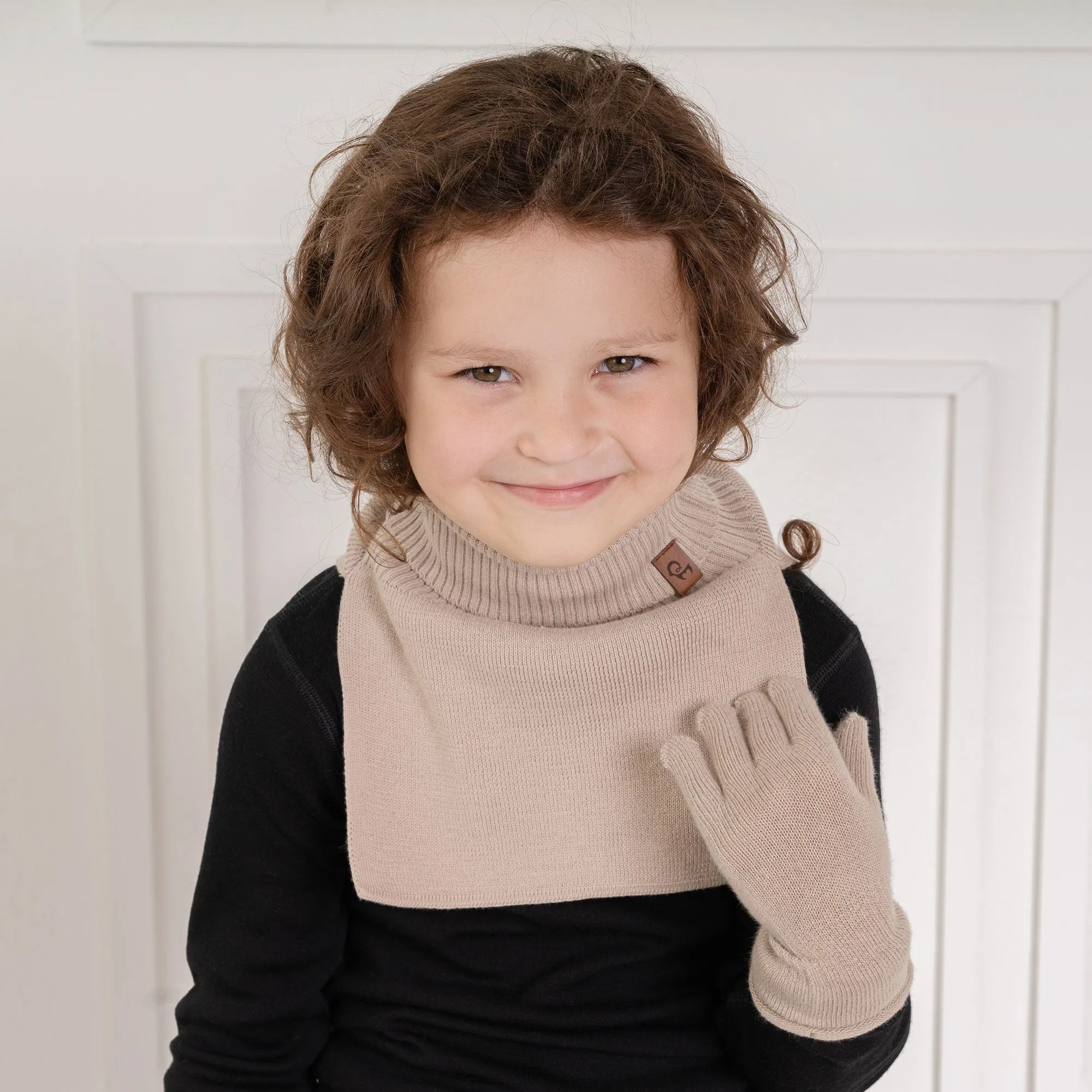 Kids' Knit Dickie & Gloves Cotton 2-Piece