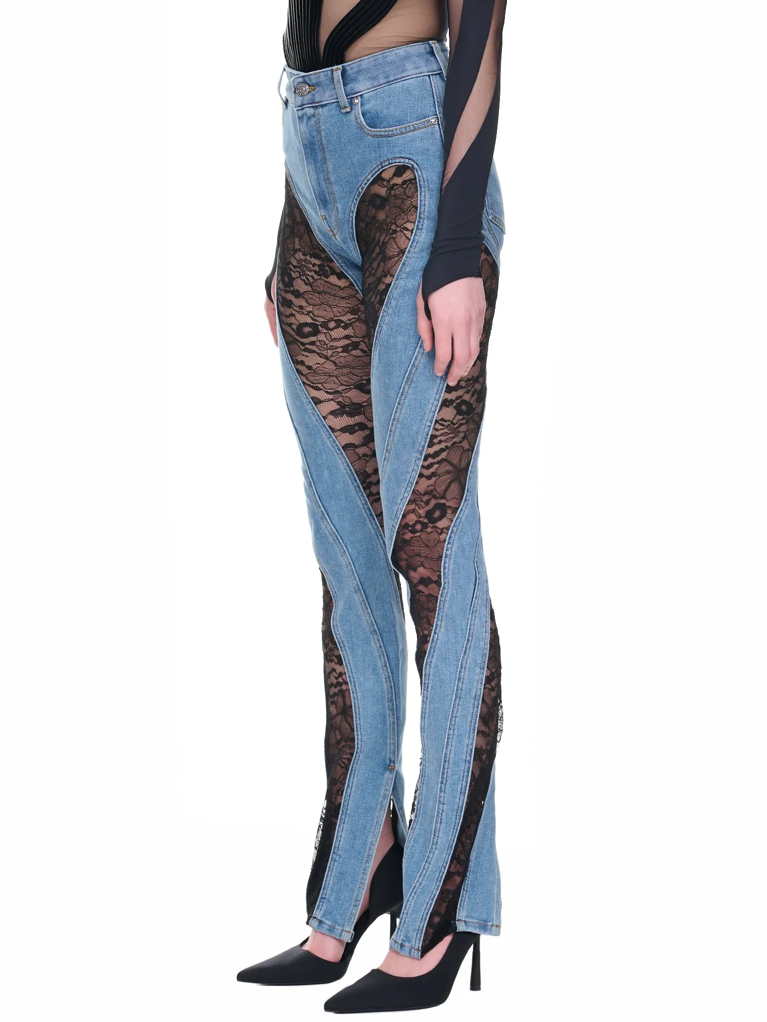 Lace Illusion Jeans (6PA0371265-3074-MEDIUM-BLUE-BL)