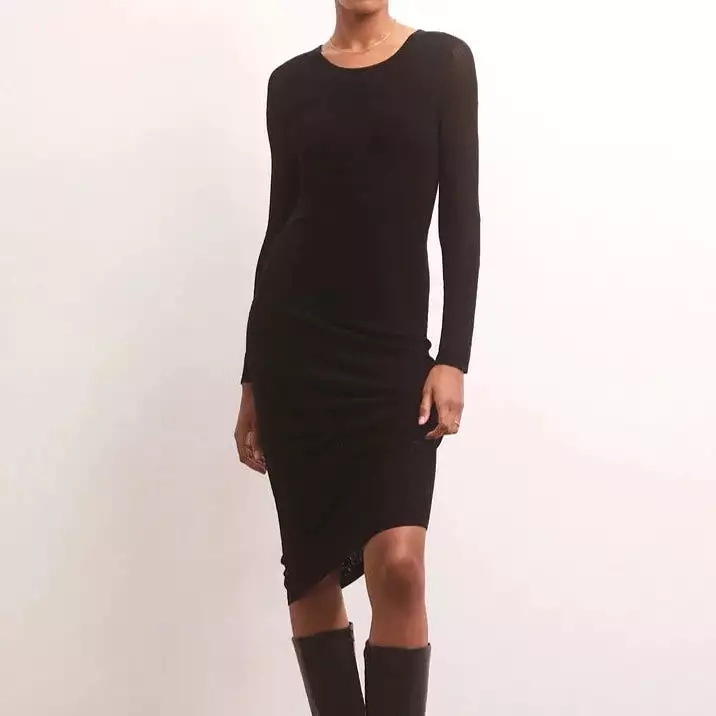 Liza Sweater Mesh Dress (Black)