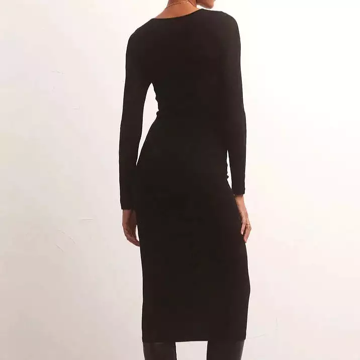 Liza Sweater Mesh Dress (Black)