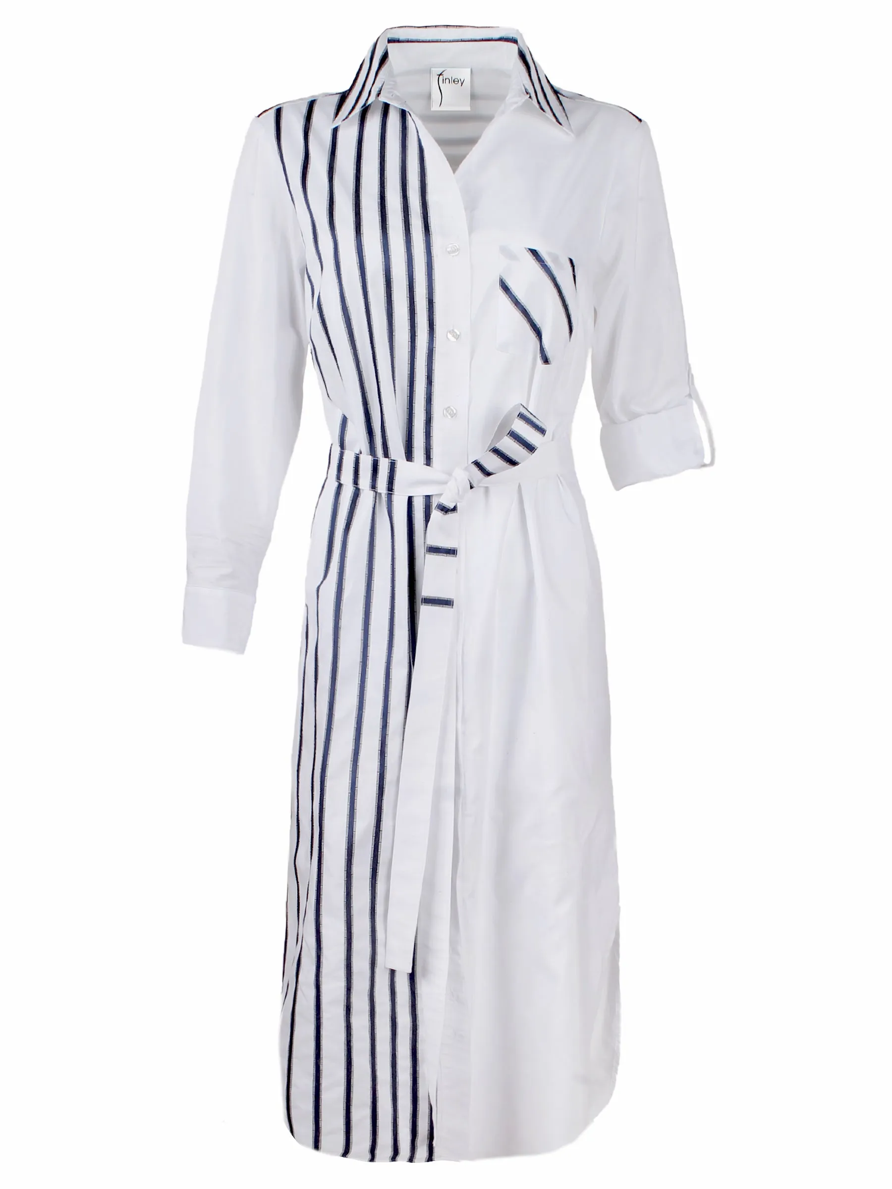 Long Alex Shirt Dress Ribbon Stripe