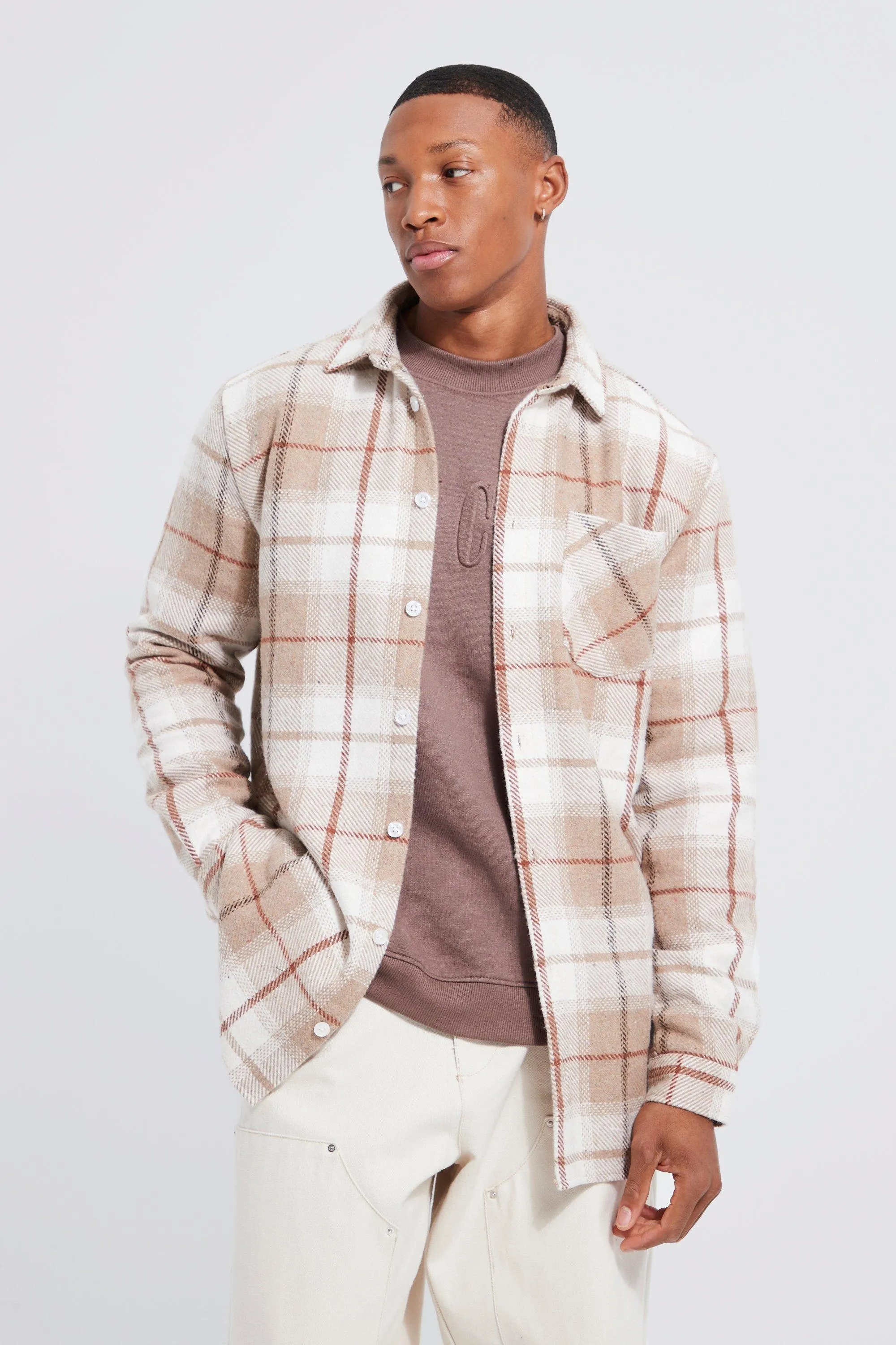 Longline Flannel Shirt Jacket