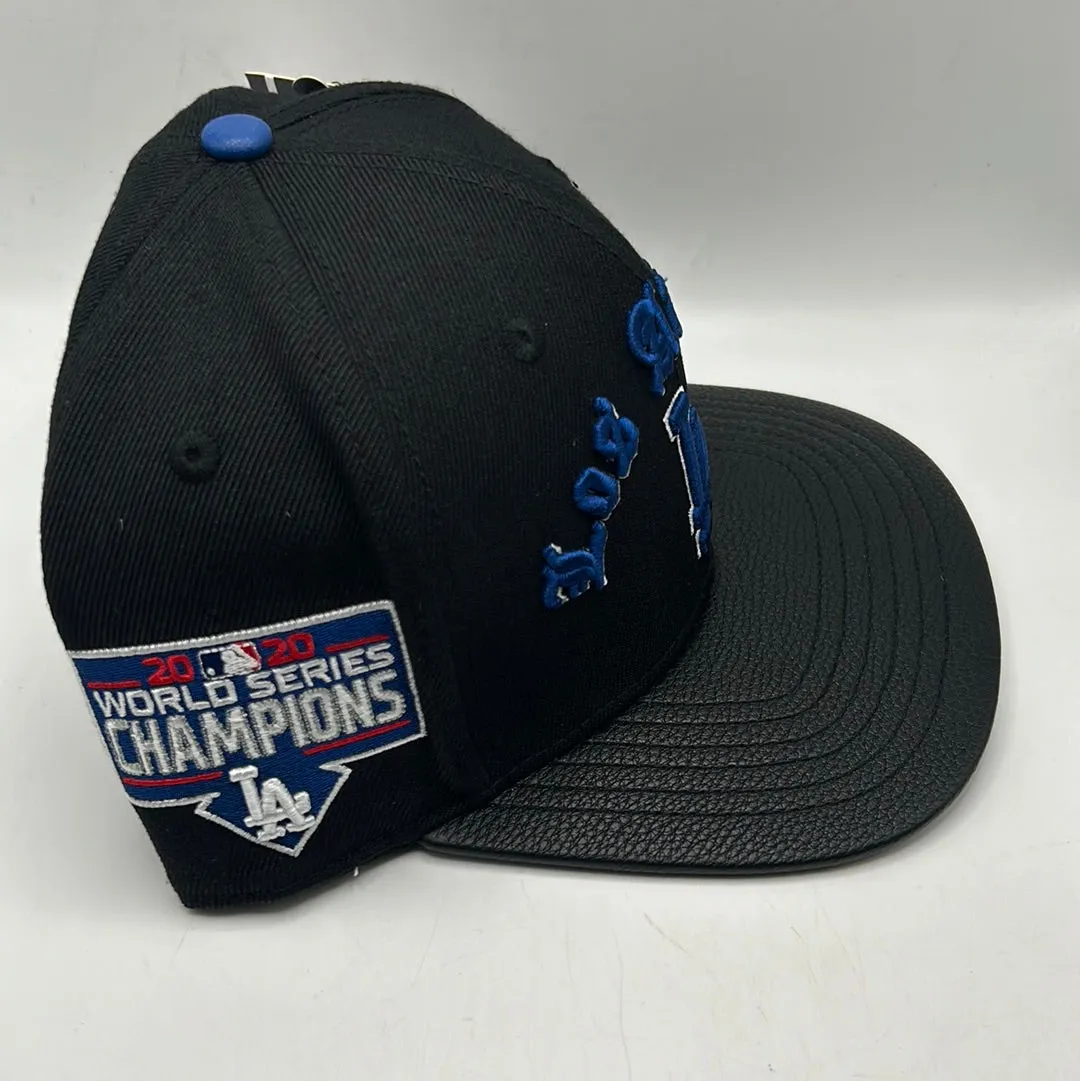 Los Angeles Dodgers MLB Pro Standard Genuine Merchandise 2020 World Championship and D Dodgers Side Patches Black Snapback