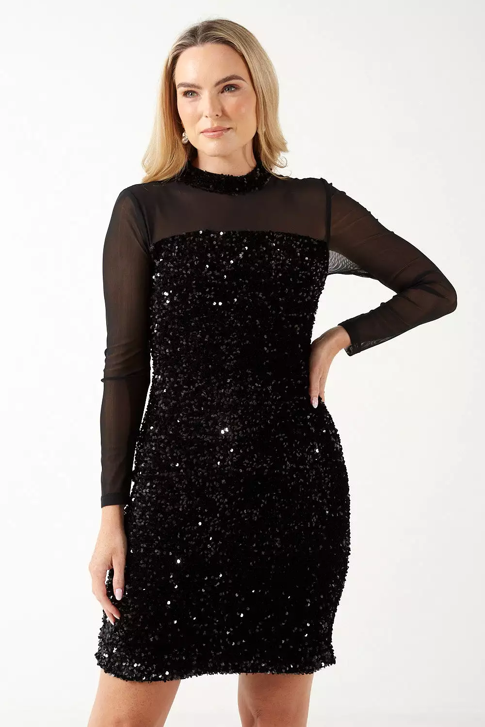 Marc Angelo Sequin Mesh Dress