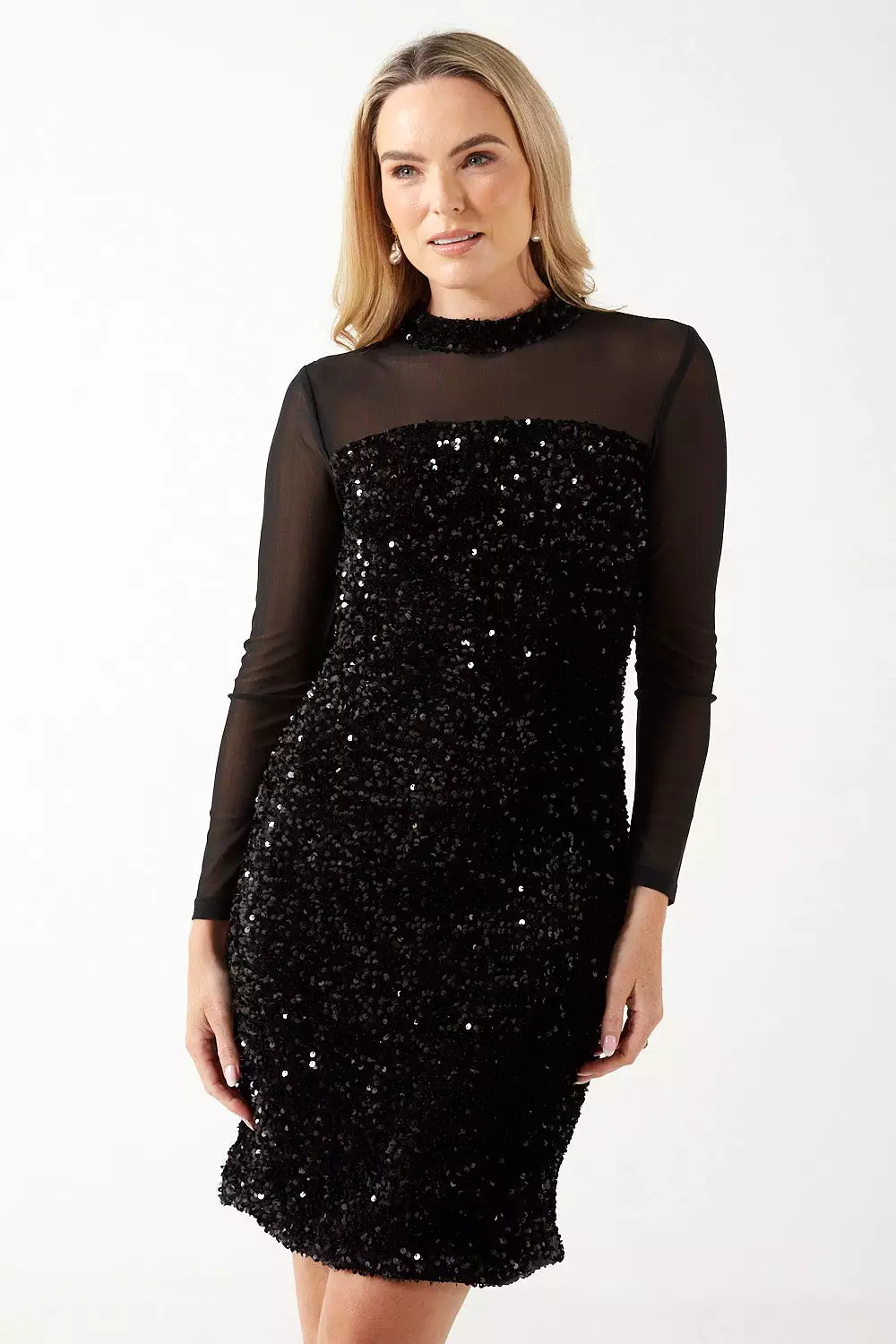 Marc Angelo Sequin Mesh Dress