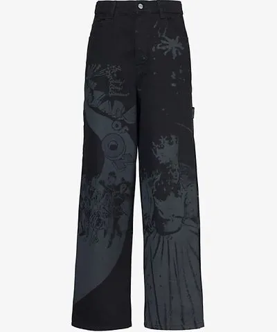 Marc Jacobs x The Wizard of Oz graphic-wash wide-leg denim jeans