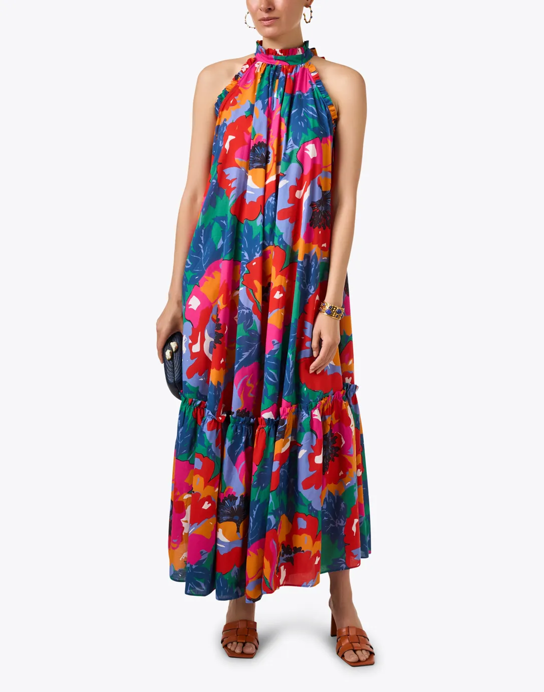 Melinda Multi Print Halter Dress