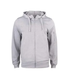 Mens basic active full zip hoodie grey melange Clique