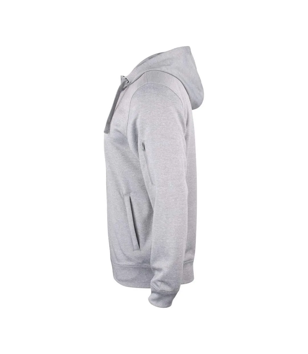 Mens basic active full zip hoodie grey melange Clique