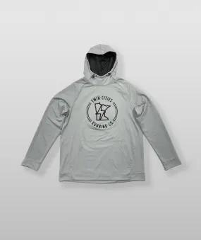 Men's TCRC Circle Logo Puff Embroidery Crossover Hoodie II (Heather Gray)