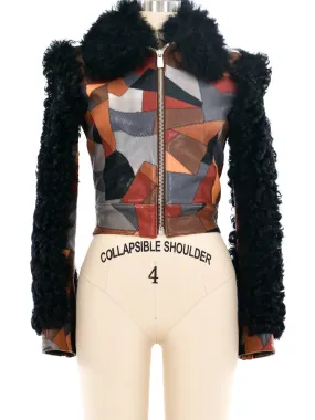 Michael Kors Patchwork Leather and Shearling Jacket