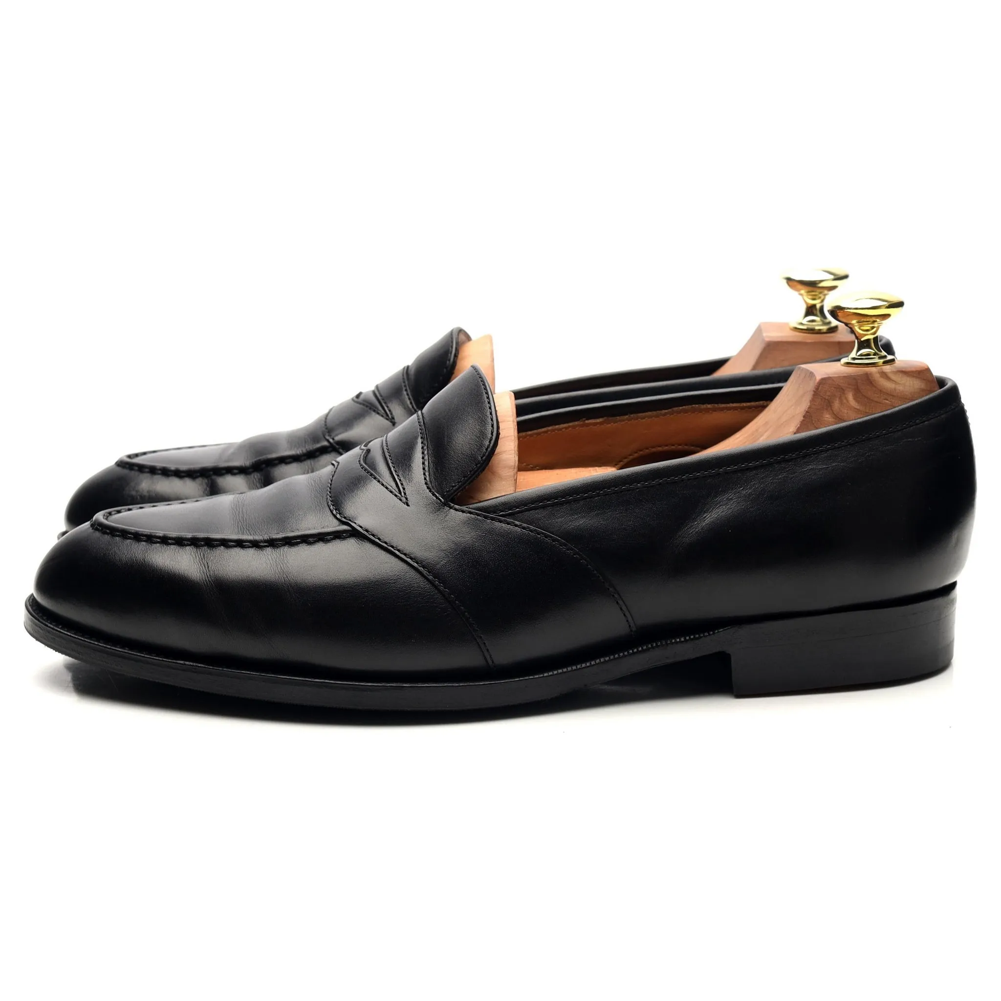 'Montpellier' Black Leather Loafers UK 7.5 E