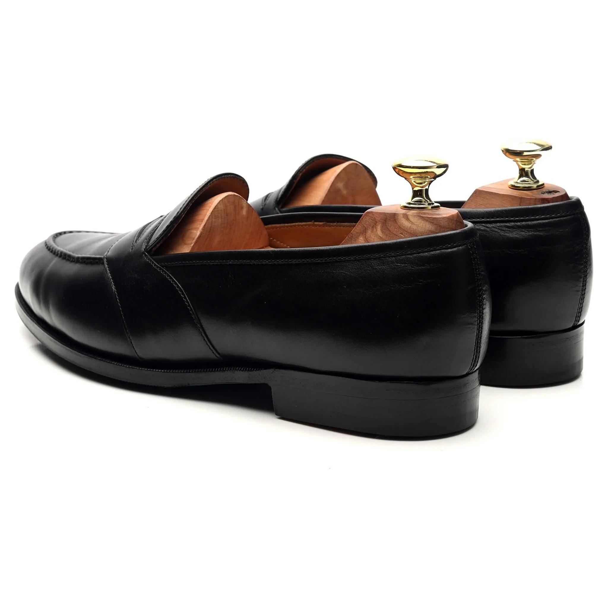 'Montpellier' Black Leather Loafers UK 7.5 E