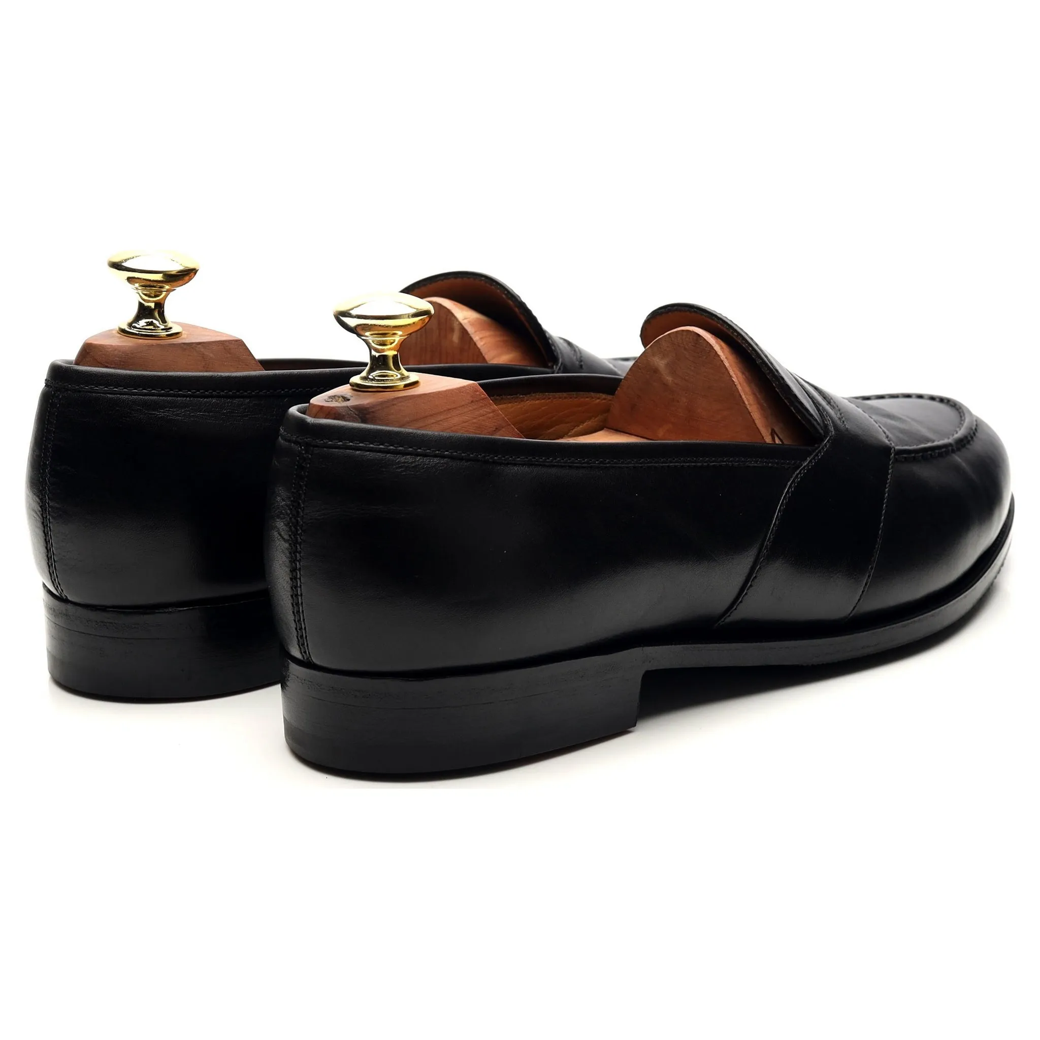 'Montpellier' Black Leather Loafers UK 7.5 E