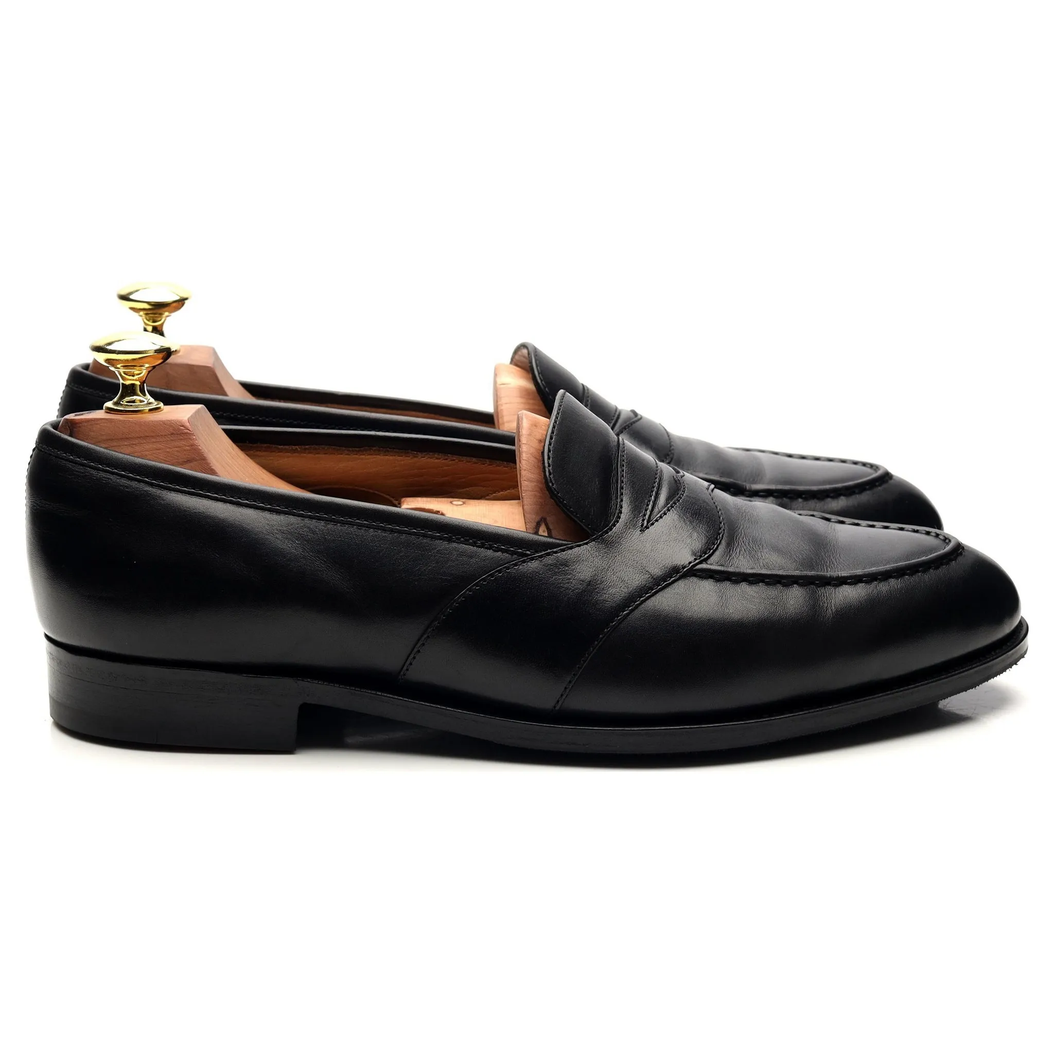 'Montpellier' Black Leather Loafers UK 7.5 E