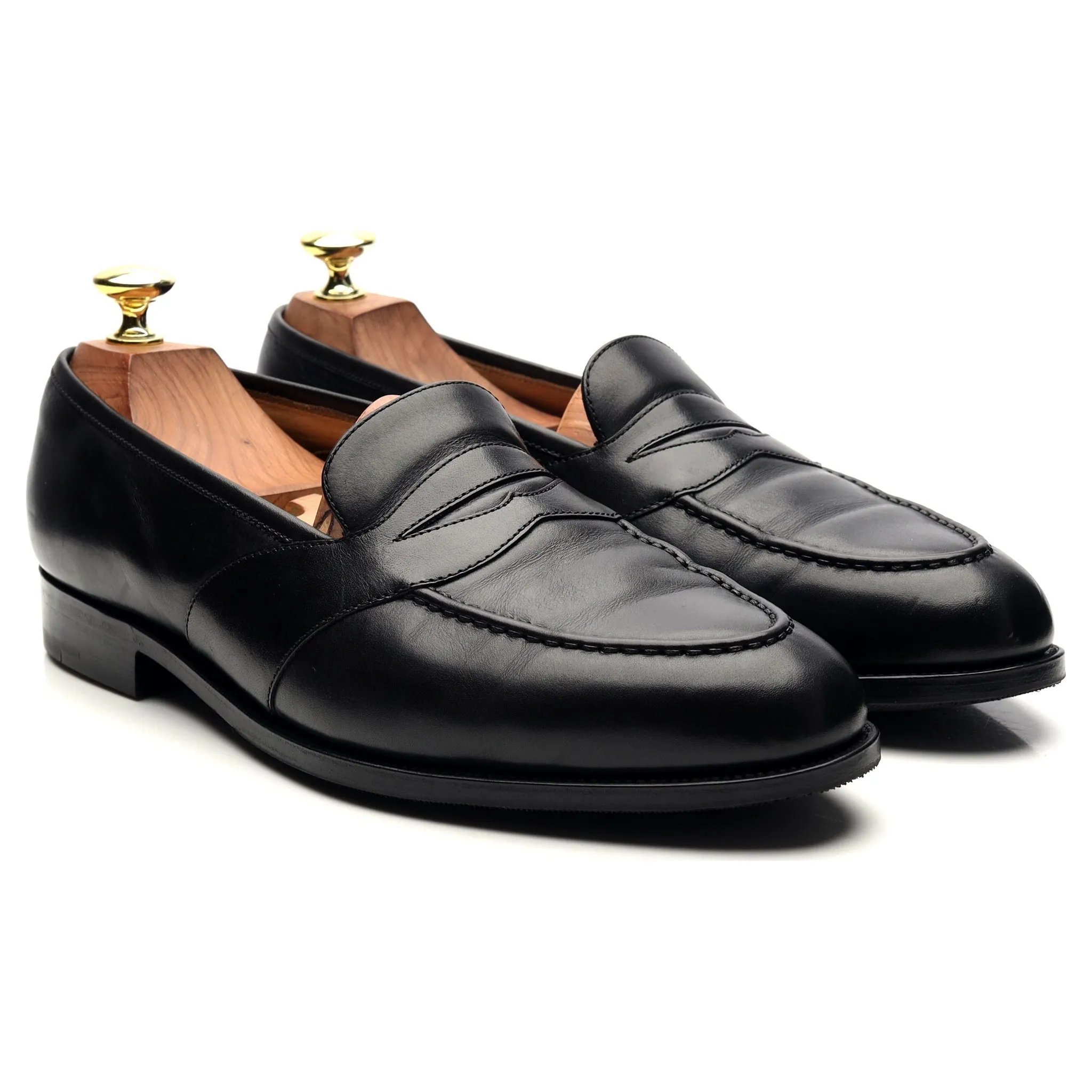 'Montpellier' Black Leather Loafers UK 7.5 E