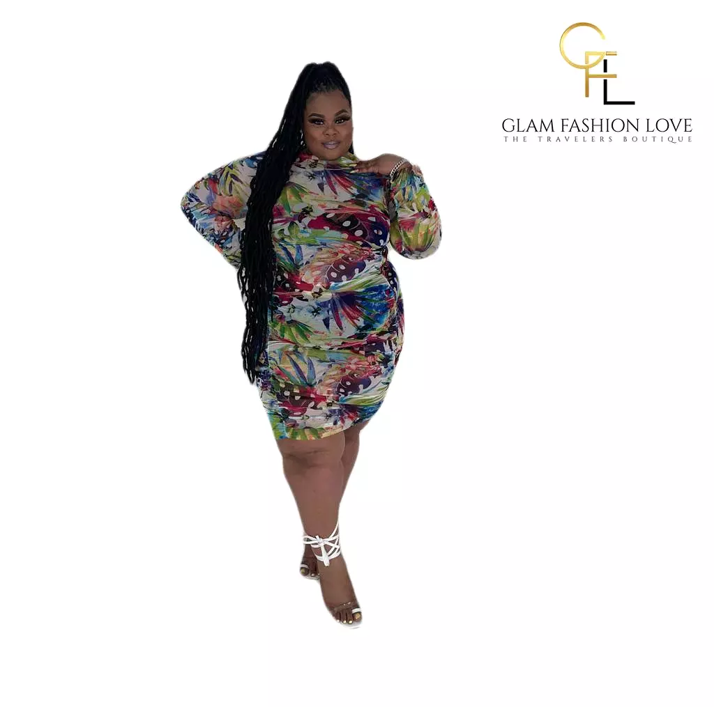 Multi color + Size mesh dress