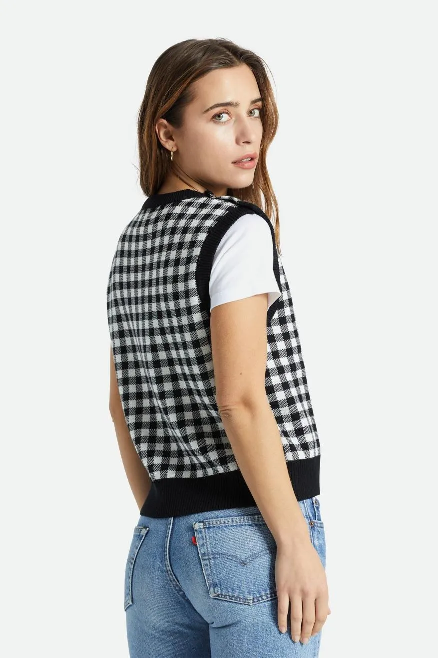 Naples Sweater Vest - Black Gingham