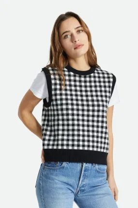 Naples Sweater Vest - Black Gingham