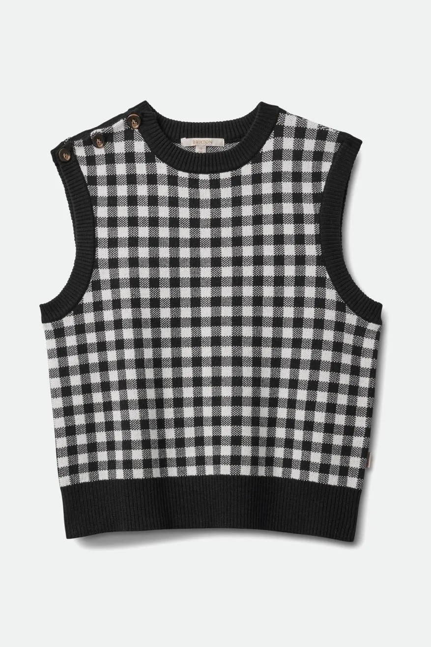 Naples Sweater Vest - Black Gingham