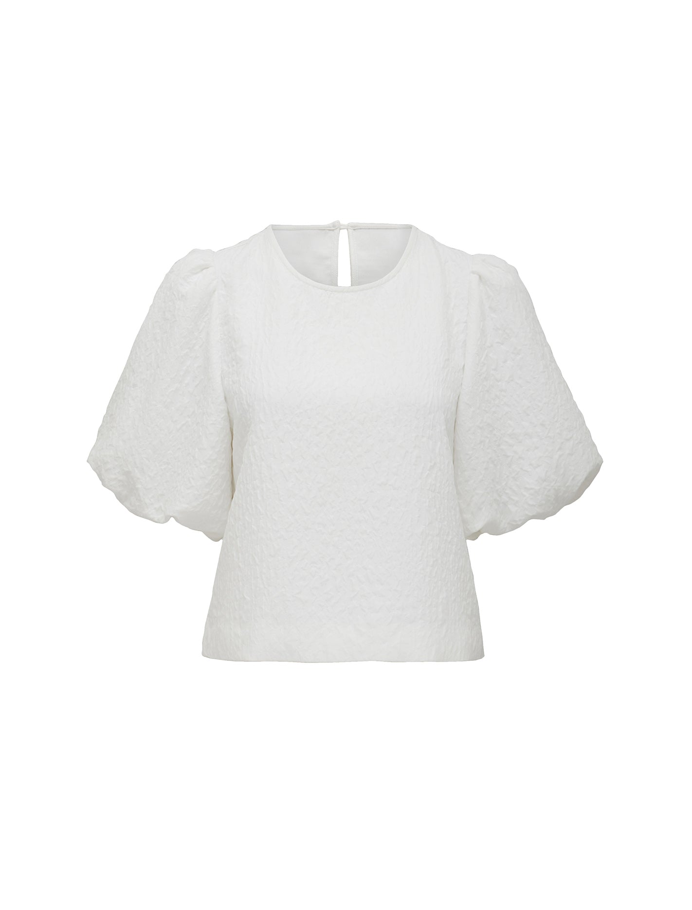 Nara Textured Bubble Sleeve Top