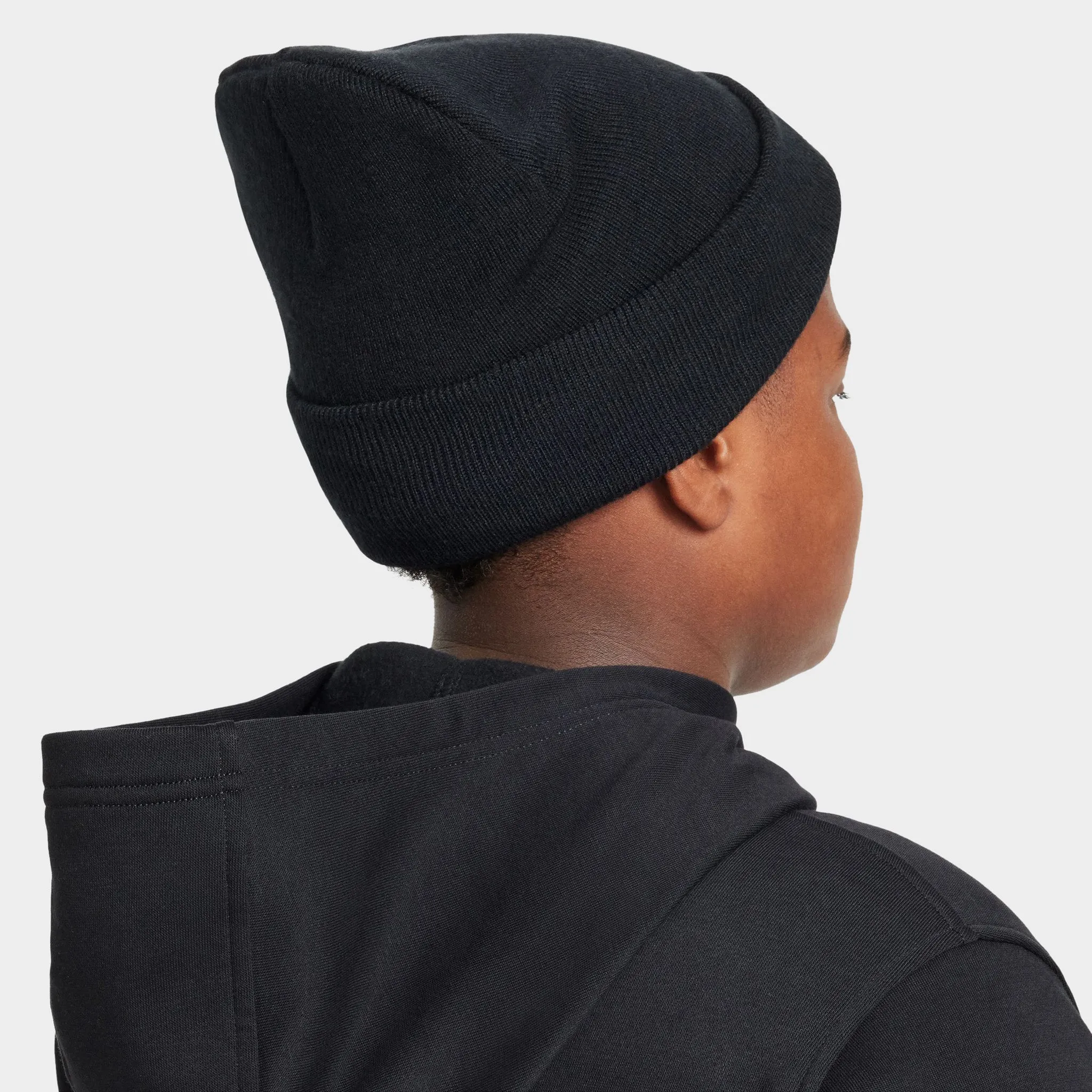 Nike Big Kids' Peak Tall Cuff Futura Beanie Black / White