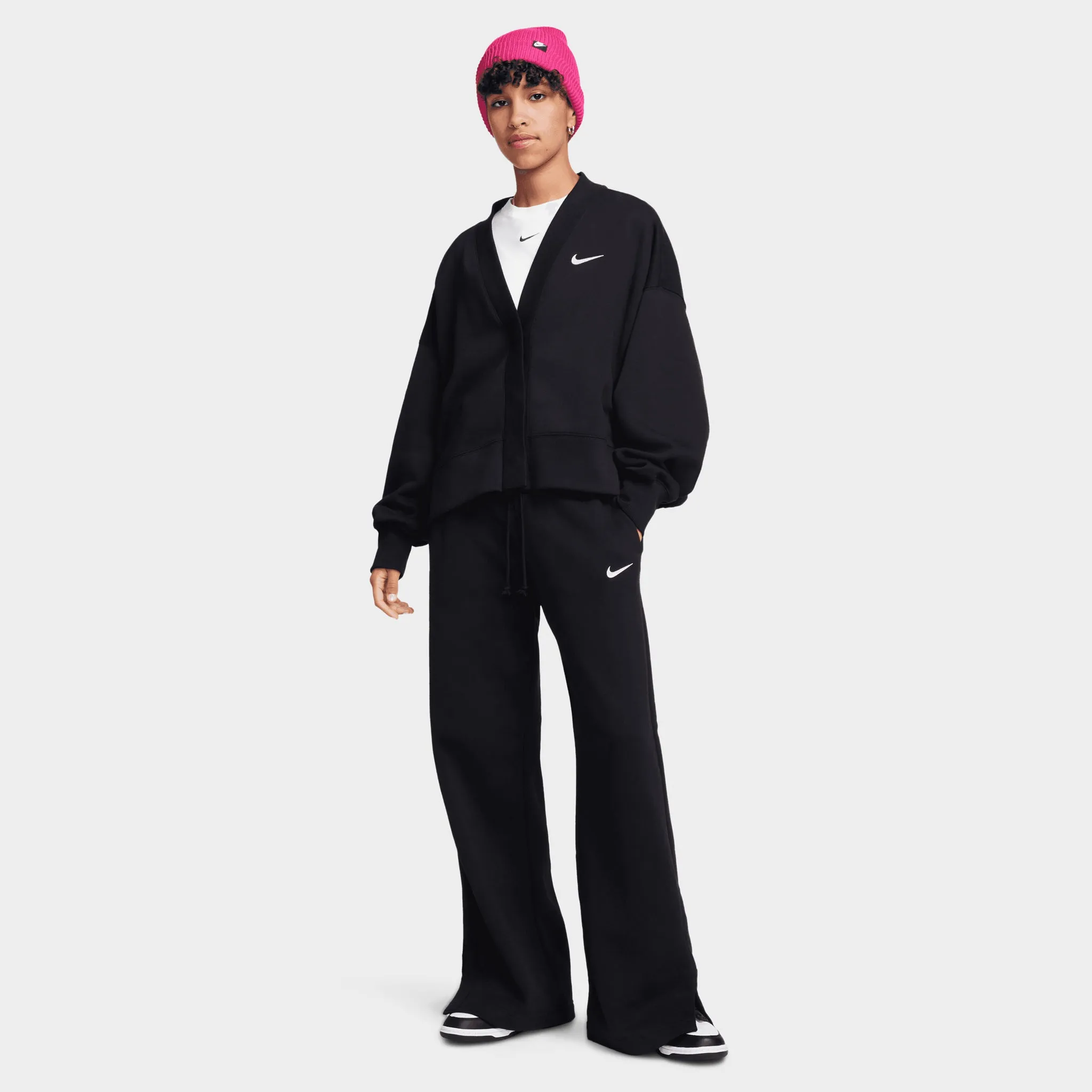 Nike Sportswear Women's Phoenix Fleece Over-Oversized Cardigan Black / Sail