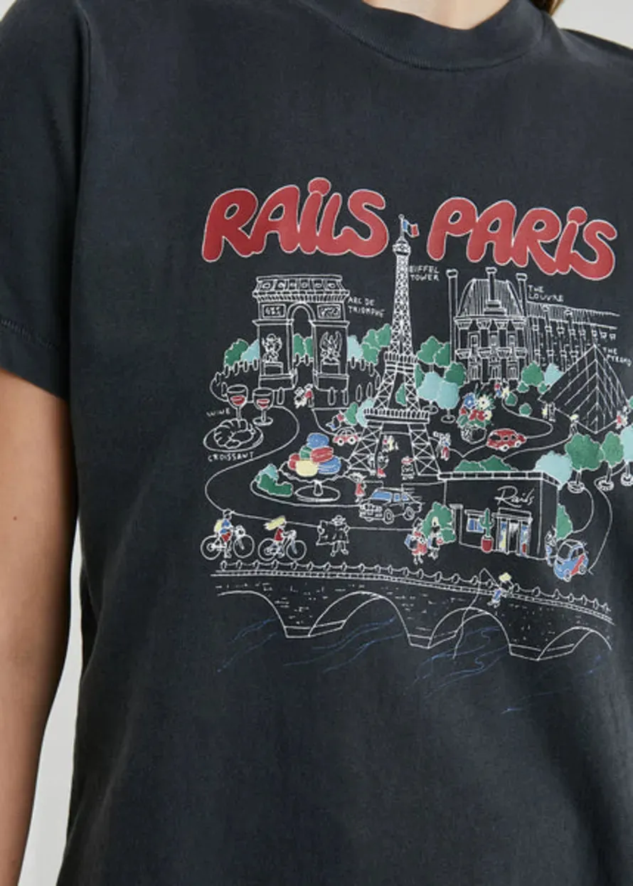 Paris Map Boyfriend Tee