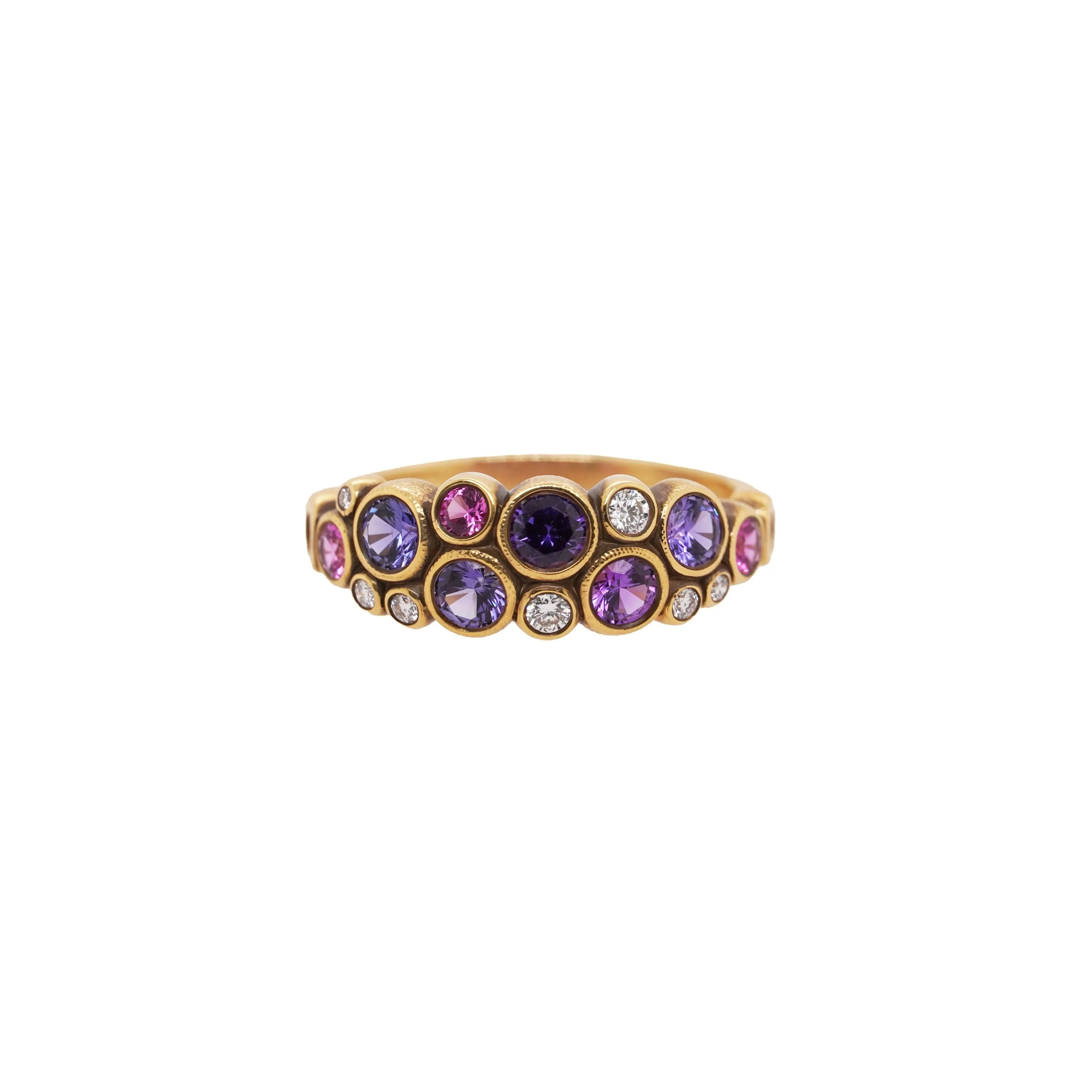 Pink | Purple | Violet Sapphire and Diamond Band