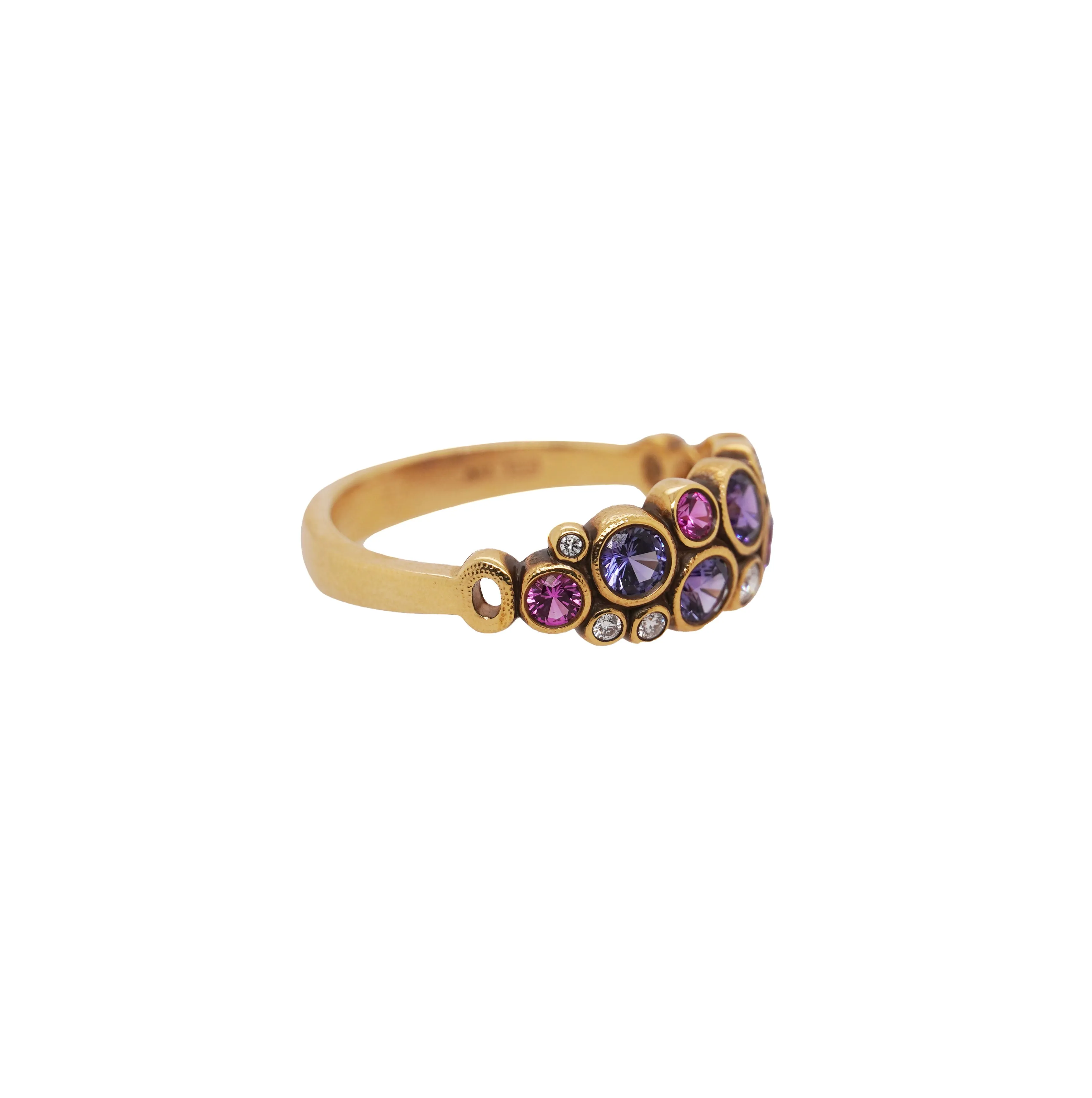 Pink | Purple | Violet Sapphire and Diamond Band