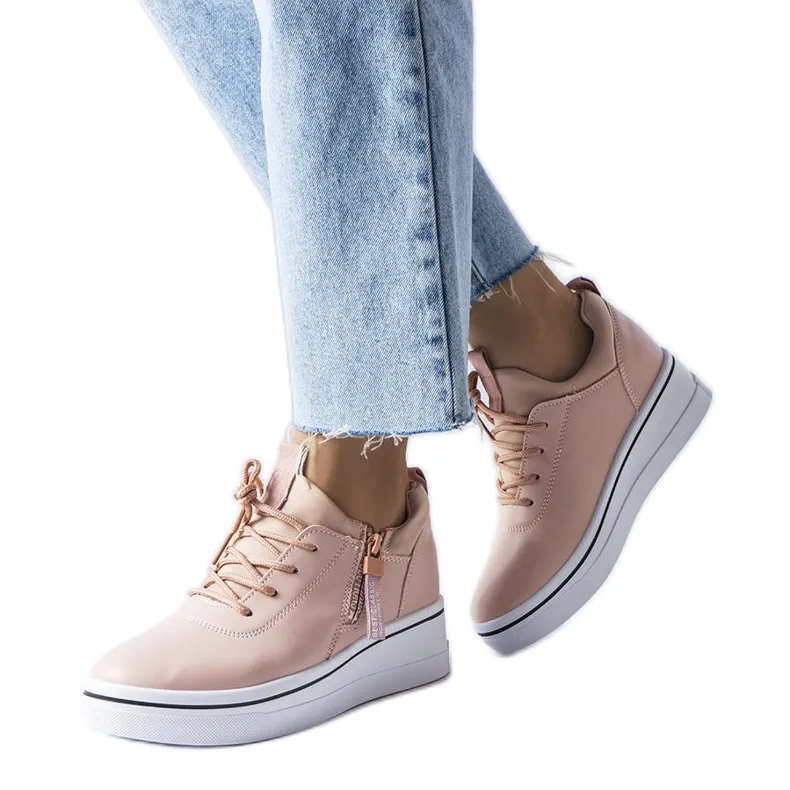 Pink low wedge sneakers from Mathieu