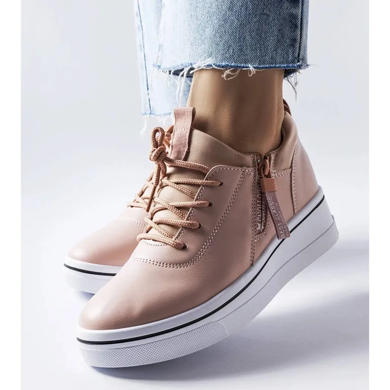 Pink low wedge sneakers from Mathieu