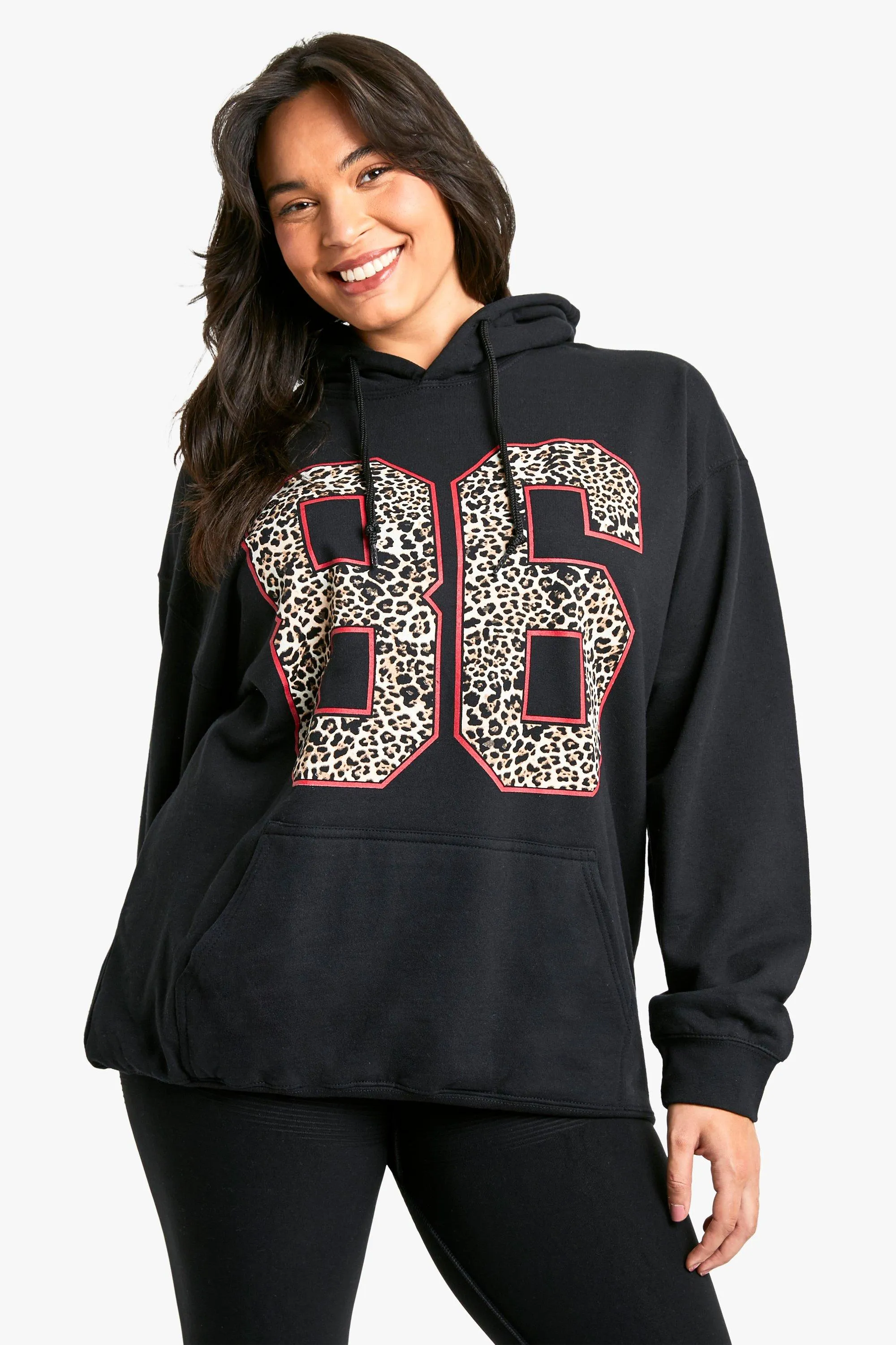 PLUS LEOPARD 86 OVERSIZED HOODIE