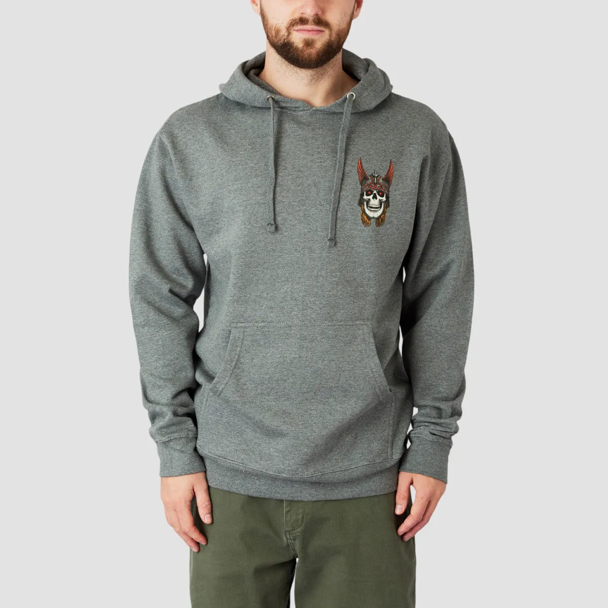 Powell Peralta Andy Anderson Skull Pullover Hoodie Gunmetal Heather